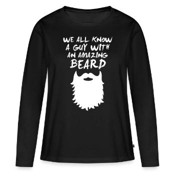 Barbe - Barbe - T-shirt manches longues Premium bio Femme - noir - Devant - Julia (174cm)