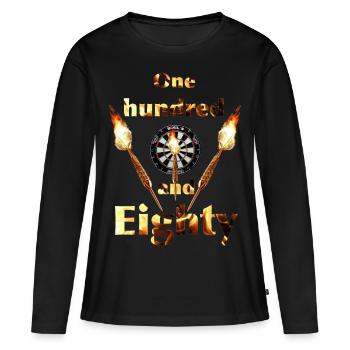 Cent quatre vingt - T-shirt manches longues Premium bio Femme - noir - Devant - Julia (174cm)