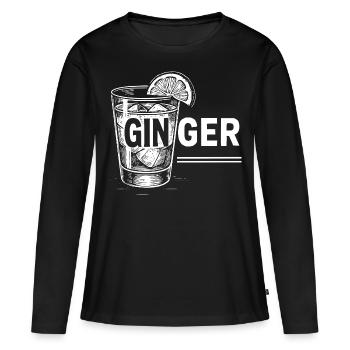 Gingembre : Idée cadeau parfaite pour les rousses ! - T-shirt manches longues Premium bio Femme - noir - Devant - Julia (174cm)