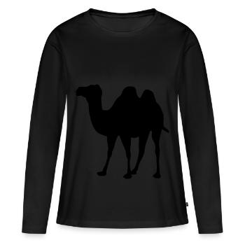 Kamel - Frauen Premium Bio Langarmshirt - Schwarz - Vorne - Julia (174cm)