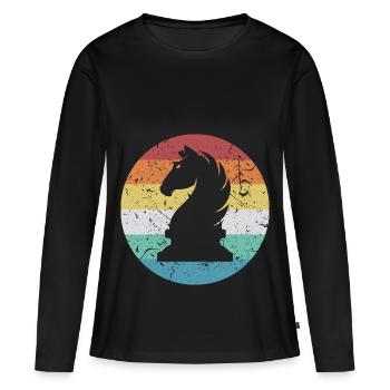 Schach Springer - Frauen Premium Bio Langarmshirt - Schwarz - Vorne - Julia (174cm)