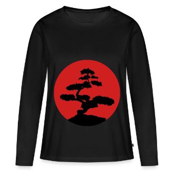 Bonsai Asien - Frauen Premium Bio Langarmshirt - Schwarz - Vorne - Julia (174cm)