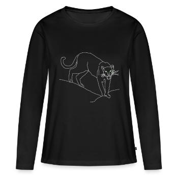 Panther - Frauen Premium Bio Langarmshirt - Schwarz - Vorne - Julia (174cm)