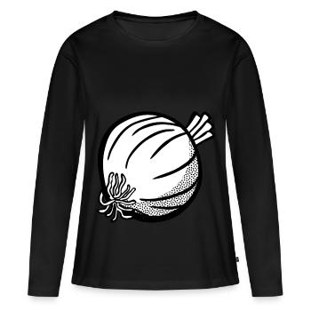 Oignon - T-shirt manches longues Premium bio Femme - noir - Devant - Julia (174cm)