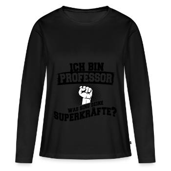 Professor - Frauen Premium Bio Langarmshirt - Schwarz - Vorne - Julia (174cm)