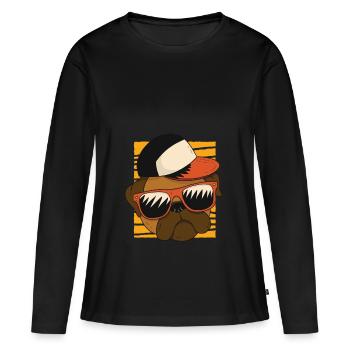Cool Swag Bulldog - Women's Premium Organic Long Sleeve Shirt - black - Front - Julia (174cm)