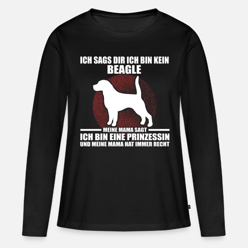 BEAGLE - Frauen Premium Bio Langarmshirt - Schwarz