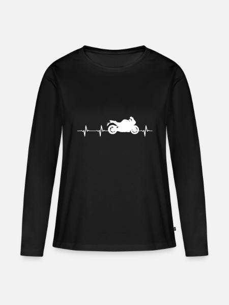 motorrad - Frauen Premium Bio Langarmshirt - Schwarz