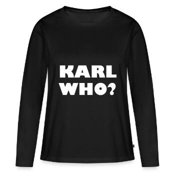 Karl who ? - T-shirt manches longues Premium bio Femme - noir - Devant - Julia (174cm)
