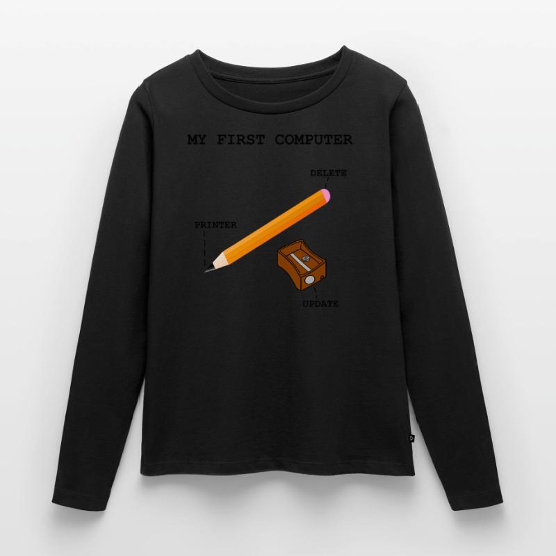 Computer PC Printer Calculator Writing Women's Premium Organic Long Sleeve Shirt