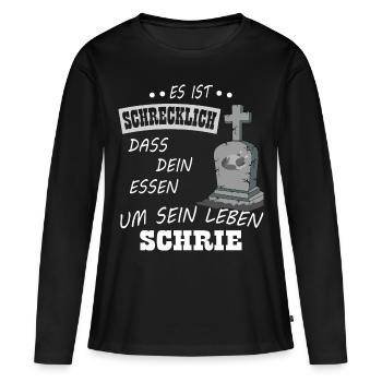 Veganer Vegan Tierschutz Tierrechte Soja Tofu - Frauen Premium Bio Langarmshirt - Schwarz - Vorne - Julia (174cm)