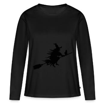 sorcière - T-shirt manches longues Premium bio Femme - noir - Devant - Julia (174cm)