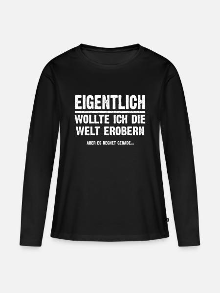 Lustige Sprüche, Geschenk zB Geburtstag, Nerd - Frauen Premium Bio Langarmshirt - Schwarz