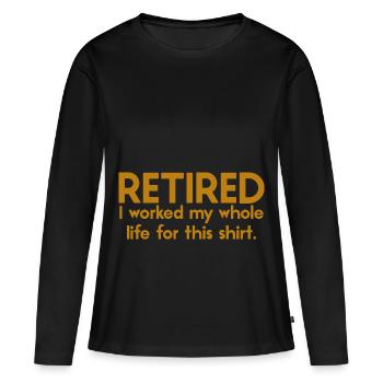 Retraite retraite cadeau d'adieu fête drôle - T-shirt manches longues Premium bio Femme - noir - Devant - Julia (174cm)