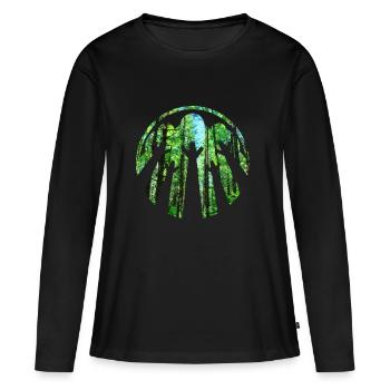 Wald - Frauen Premium Bio Langarmshirt - Schwarz - Vorne - Julia (174cm)