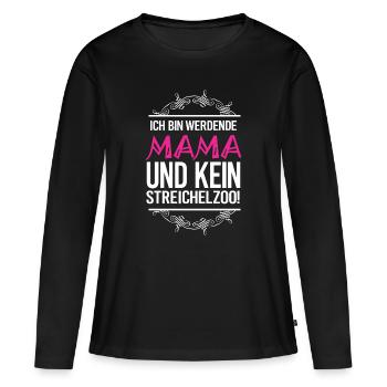 Chemises de grossesse / dictons de grossesse - T-shirt manches longues Premium bio Femme - noir - Devant - Julia (174cm)