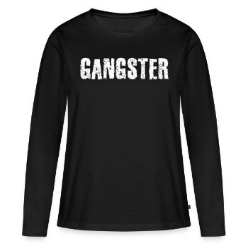 Chemise GANGSTER - T-shirt manches longues Premium bio Femme - noir - Devant - Julia (174cm)