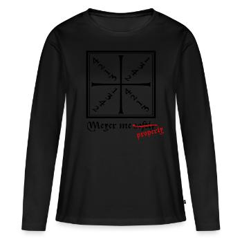 HEMA - Meyer me softly - simpel, für Helles - Frauen Premium Bio Langarmshirt - Schwarz - Vorne - Julia (174cm)