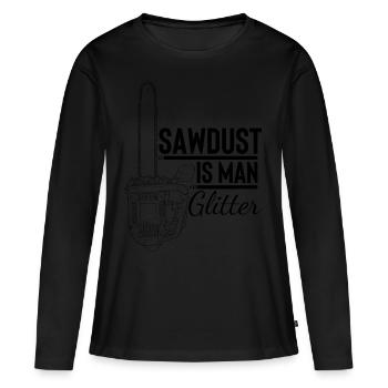 scie à chaîne - T-shirt manches longues Premium bio Femme - noir - Devant - Julia (174cm)
