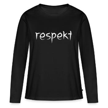respect - T-shirt manches longues Premium bio Femme - noir - Devant - Julia (174cm)