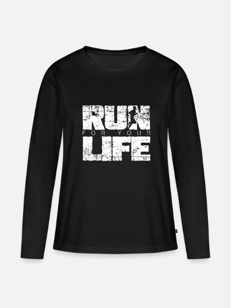 sport- - Vrouwen Premium Bio shirt met lange mouwen - zwart