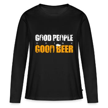 bière - T-shirt manches longues Premium bio Femme - noir - Devant - Julia (174cm)