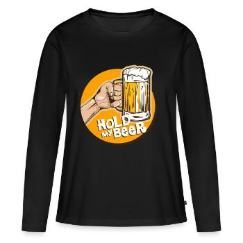 bière - T-shirt manches longues Premium bio Femme - noir - Devant - Julia (174cm)