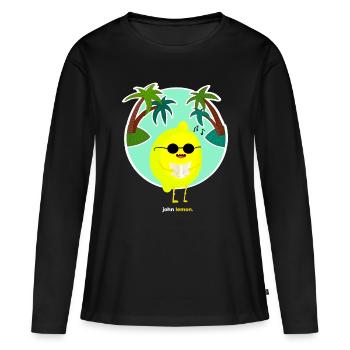 tropical - T-shirt manches longues Premium bio Femme - noir - Devant - Julia (174cm)