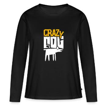 chien - T-shirt manches longues Premium bio Femme - noir - Devant - Julia (174cm)