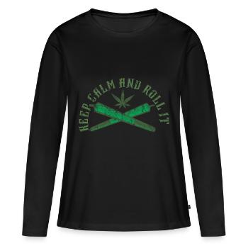 Weed - Women's Premium Organic Long Sleeve Shirt - black - Front - Julia (174cm)