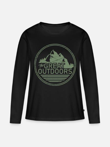 Berge Kletterer klettern Geschenk Alpen Berg Sport - Frauen Premium Bio Langarmshirt - Schwarz