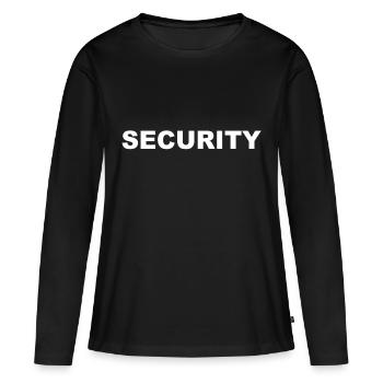 Sécurité - T-shirt manches longues Premium bio Femme - noir - Devant - Julia (174cm)