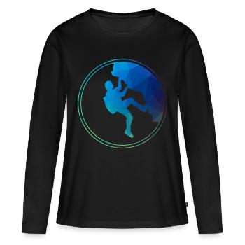 Klettern Kletterer - Frauen Premium Bio Langarmshirt - Schwarz - Vorne - Julia (174cm)