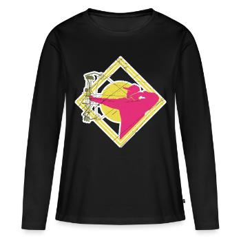 archer - T-shirt manches longues Premium bio Femme - noir - Devant - Julia (174cm)