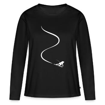 Carving skier slalom racing deep snow speed - Women's Premium Organic Long Sleeve Shirt - black - Front - Julia (174cm)