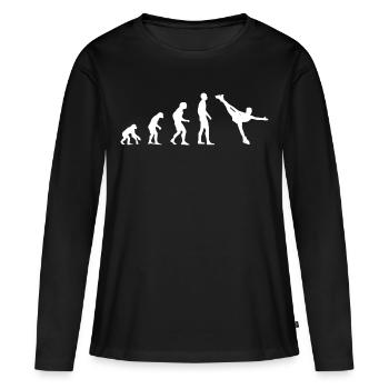 Figure skater evolution figure skating gift - Women's Premium Organic Long Sleeve Shirt - black - Front - Julia (174cm)