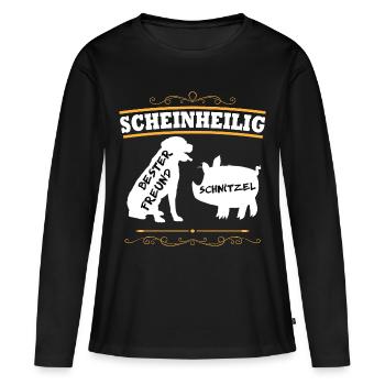 Veganer Vegan Tierschutz Tierrechte Soja Tofu - Frauen Premium Bio Langarmshirt - Schwarz - Vorne - Julia (174cm)