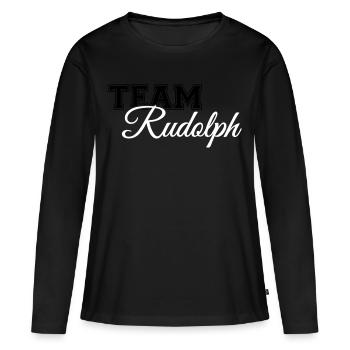 Team Rudolph - Frauen Premium Bio Langarmshirt - Schwarz - Vorne - Julia (174cm)