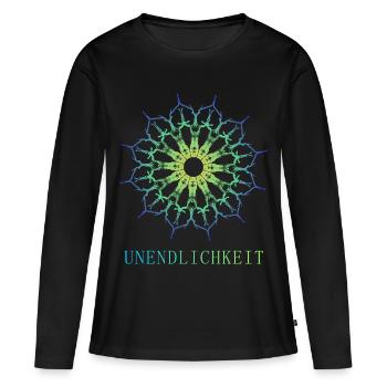 infini - T-shirt manches longues Premium bio Femme - noir - Devant - Julia (174cm)