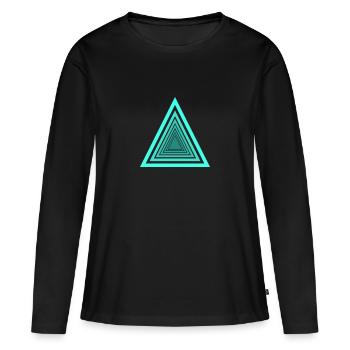 Triangles depth effect - Women's Premium Organic Long Sleeve Shirt - black - Front - Julia (174cm)