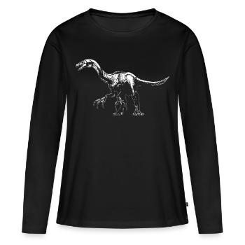Dinosaurier Dino Beipiaosaurus Urzeit Geschenk - Frauen Premium Bio Langarmshirt - Schwarz - Vorne - Julia (174cm)