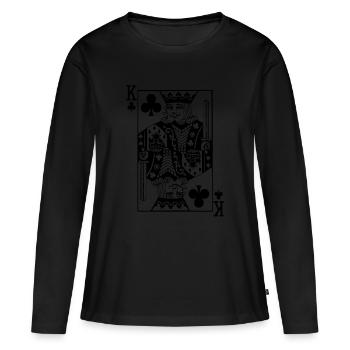Cross king card game - Women's Premium Organic Long Sleeve Shirt - black - Front - Julia (174cm)