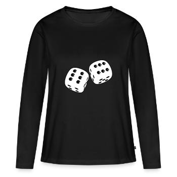 Jeu de dés - T-shirt manches longues Premium bio Femme - noir - Devant - Julia (174cm)