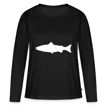 truite - T-shirt manches longues Premium bio Femme - noir - Devant - Julia (174cm)