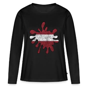 Drapeau national letton - T-shirt manches longues Premium bio Femme - noir - Devant - Julia (174cm)