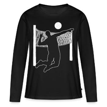 Volleyball volleyball net sport gift - Women's Premium Organic Long Sleeve Shirt - black - Front - Julia (174cm)