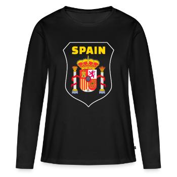 Espagne - T-shirt manches longues Premium bio Femme - noir - Devant - Julia (174cm)