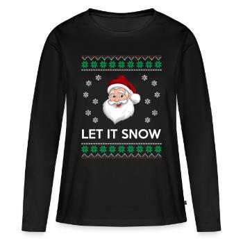 Let it snow Weihnachts Schnee - T-shirt manches longues Premium bio Femme - noir - Devant - Julia (174cm)