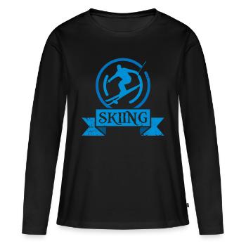 Le ski - T-shirt manches longues Premium bio Femme - noir - Devant - Julia (174cm)