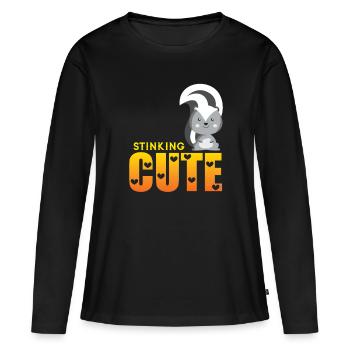 mouffette - T-shirt manches longues Premium bio Femme - noir - Devant - Julia (174cm)